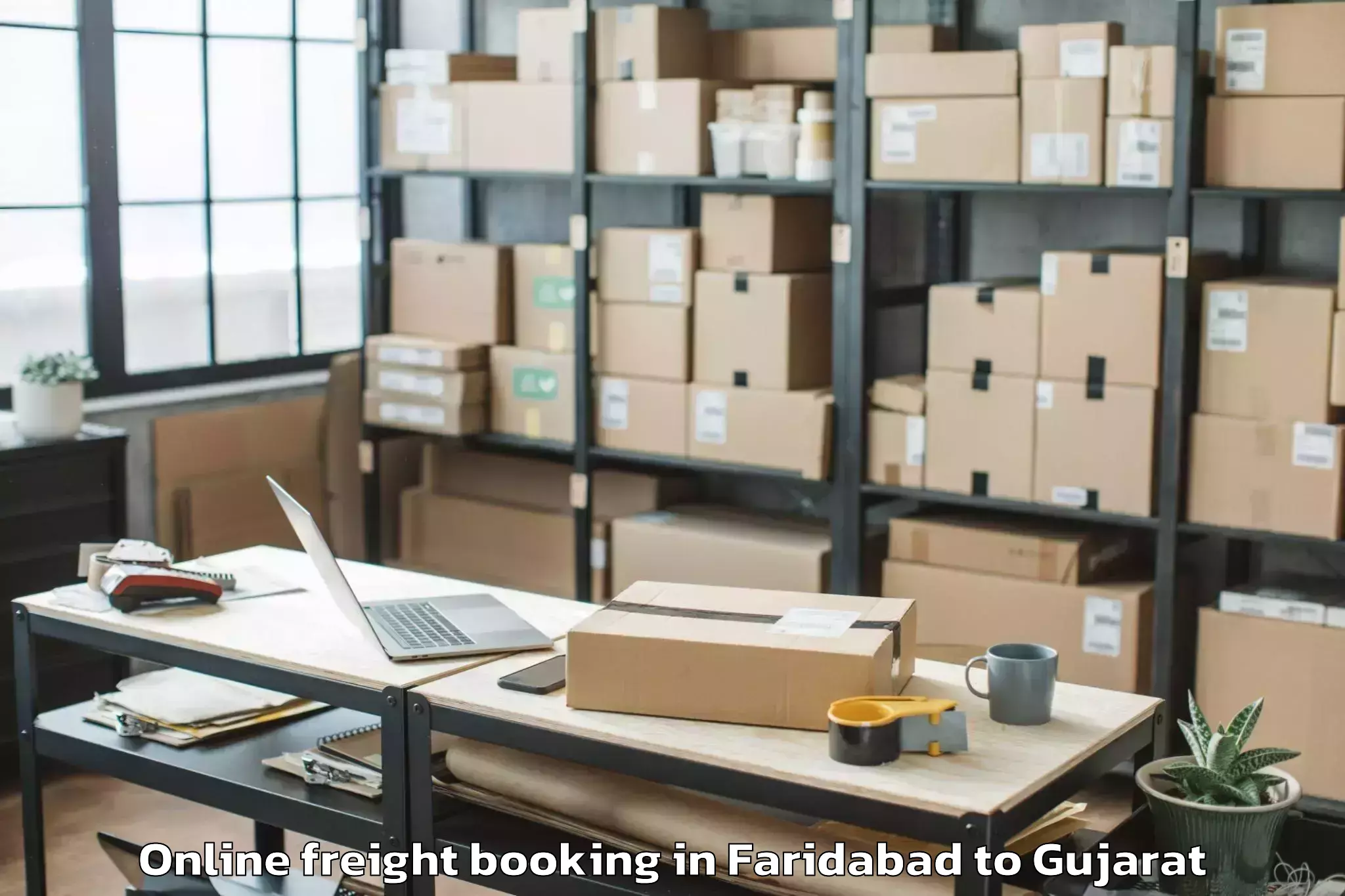 Efficient Faridabad to Adalaj Online Freight Booking